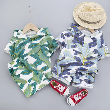 1-4Y Jauno vasaras Baby Boy Apģērbs Kopumu, Tropu pludmales, stila krekls, bikses, 2gab/set modes Bērniem, Apģērbs piemērots Apģērbs Bērniem