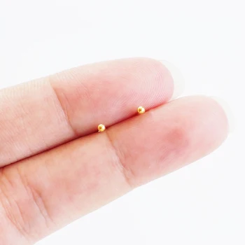 1,5 mm mini maziem auskariem sievietēm un vīriešiem Nekustamā 925 Sterling Sudraba tiny gudrs kārtas Zelta Krāsā pīrsings auss smalkas rotaslietas
