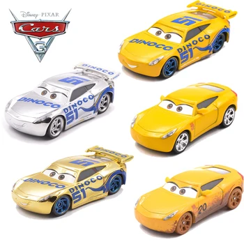 1:55 Disney Pixar Automašīnām 3 Diecasts Rotaļu Automobiļi Zelta Sudraba Dinoco 51# Dinoco Cruz Ramirez Auto Modeļiem Zēns Rotaļlietas, Ziemassvētku Dāvanas