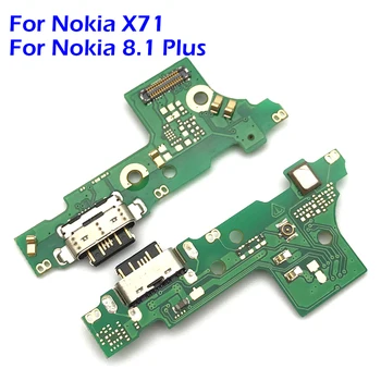 10 Gab./Daudz, Doka Savienotājs Mikro USB Lādētāju, Lādēšanas Portu Flex Kabelis Nokia X71 / 8.1 Plus Ar Mikrofonu Kuģa