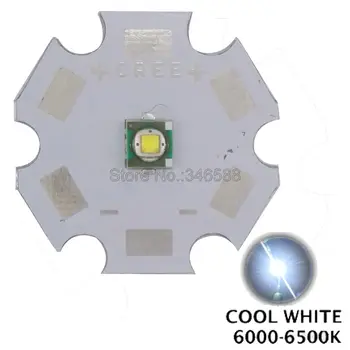 10pcs/daudz! Cree XLamp XP-E XPE Balta 6000K-6500K 320LM 3W Augstas Jaudas LED Emisijas Diode ar 8mm 12mm 14mm 16mm 20mm PCB Heatsink