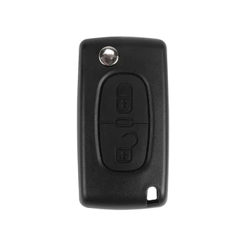 10pcs Nomaiņa 2 Pogas Tālvadības Auto Atslēgu Apvalka Peugeot Fob Taustiņu Gadījumā Ar Tukšu Bateriju Vietā(CE0536) Ar Groove Asmens