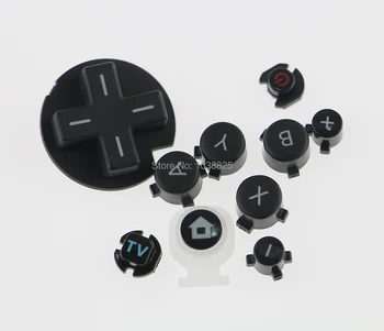 10sets/daudz Black Pilns komplekts Vadības Taustiņi Krusta ABXY Taustiņu Pogas Nintendo Wii U Wiiu PAD Konsoles