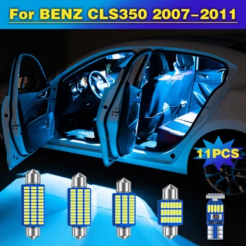 11PCS LED Spuldzes Auto Interjera Dome Lasīšanas Gaismas Bagāžnieka Lampas Mercedes Benz CLS350 2007 2008 2009 2010 2011 Piederumi