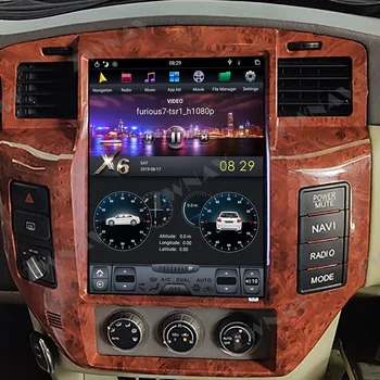 128GB Tesla Ekrāna Carplay Par Nissan Patrol 5 Y61 Android Multimediju Atskaņotāju, Auto Audio Stereo Radio Diktofons GPS Navi Galvas Vienības