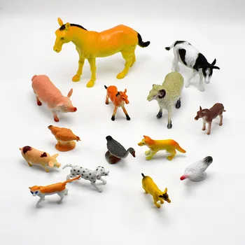 14pcs/set PVC Modelēšana Lauksaimniecības Dzīvnieku Lielo Zirgu Pīle, Cūka, Suns Karikatūra Anime Attēls Rotājumi Radošo Figma Lelles Dāvanu Bērniem
