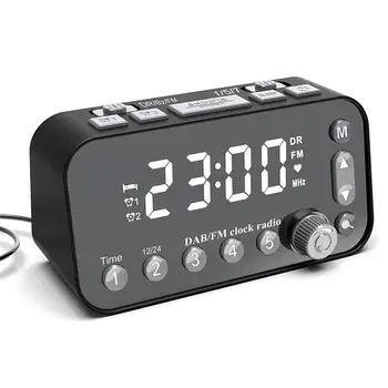 1Pc Smart LED Kumodes Modinātājs Radio Liels Ekrāns, Dual Alarm Clock Dual USB Ports Barošanas Banka Darbvirsmas Rotājumi