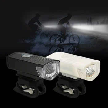 1Pc Velosipēdu Gaismas USB Lādējamu 300 LM 3 Režīmi Velosipēdu Lampas Gaisma Priekšējo Lukturu Bike Velosipēdu LED Gaismiņu, Izmantojot USB Kabeli