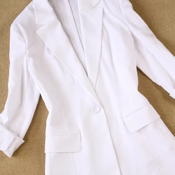 2 gabals, kas sievietes Tērps sieviešu 2020. gada vasarā jaunu stilu veļa elpojošs balts biroja dāmas OLA vienotu jaka + bikses, uzvalks