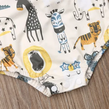 2019 Bērnu Vasaras Apģērbu Jaundzimušā bērna Baby Girl Ziedu Dzīvnieku Bodysuit Jumpsuit Apģērbs bez Piedurknēm Backless Sunsuit 0-24M