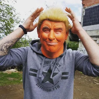 2019 Karstā Pārdot Augstas Kvalitātes Lateksa Maska Smieklīgi Reāli Box Dāvanu Puse Rotājumi Halloween Kleita Cospaly Donald Trump Maska