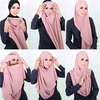 2019 sievietes vienkāršā instant kokvilnas džersija šalle Vadītājs hijab wrap tīrtoņa krāsu šalles foulard femme musulmaņu hijabs veikalā ready-to-wear