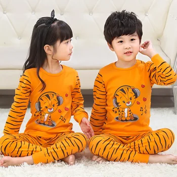 2020 Jaunas Ziemas Kokvilnas Pidžamas Bērniem Apģērbs Atbilstu Zēns Meitene Sleepwear Karikatūra Naktsveļu Pidžamas Komplekts Baby Inflant Toddler Apģērbi