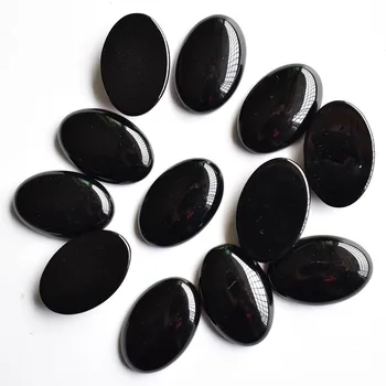 2020fashion karstā pārdot labas kvalitātes dabas black onyx Ovāls KABĪNES CABOCHON akmeņi, pērlītes 20x30mm 12pcs/daudz Vairumtirdzniecības Bezmaksas piegāde