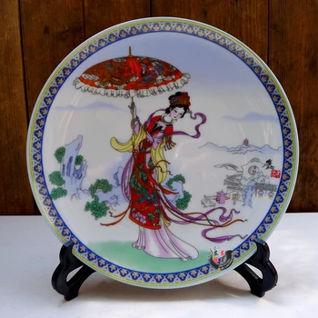 20cm Antīko Plāksnes Jingdezhen Porcelāna Plāksne Jiang Xuebing Slaveno Stāstu Dekoratīvās Plāksnes Skaista Sieviete Karājas Plāksne