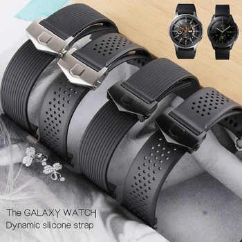 20mm 22MM Izliektu Galu Skatīties Joslas Samsung Galaxy Rīku S3 S4 Siksna Mīkstas Gumijas, Silikona Watchband Cilvēks Nomaiņa Skatīties Rokas