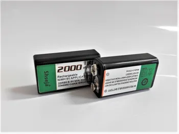 2gab 2000MAH 9V Ni-MH akumulatoru ar Universālo 9v aa aaa 18650 cr123a baterijas lādētājs