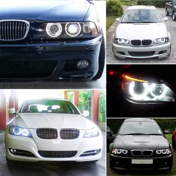 2gab 80W Bez Kļūdām 16 LED Angel Eyes Gabarītlukturi Spuldzes BMW E39 E53 E60 E61, E63 E65 E66, E87 525i 530i xi 545i X3 M5, X5