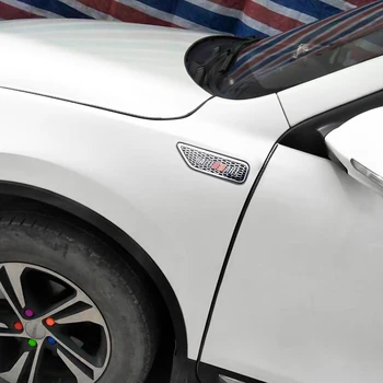 2GAB Car Styling, 3D Alumīnija RALLIART Emblēmas Nozīmīti Uzlīmes Auto Spārna Pusē Ķermeņa Dekors Uzlīmes Mitsubishi Ralliart Lance EX