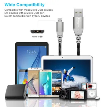 2gab/daudz Mikro USB Kabeli Ātrās Uzlādes Datu Sinhronizācijas Microusb Lādētāja Kabelis Samsung Xiaomi Redmi 5. Piezīme Android Tālrunis Kabeļi, 5M