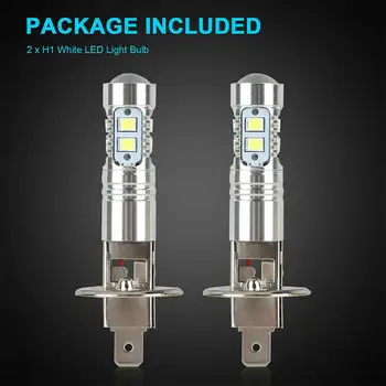 2gab H1/H3 LED Lukturu Spuldzes 6000K Balts Ūdensizturīgs, Super Spilgti Miglas lukturi Dienas Gaismas lukturi