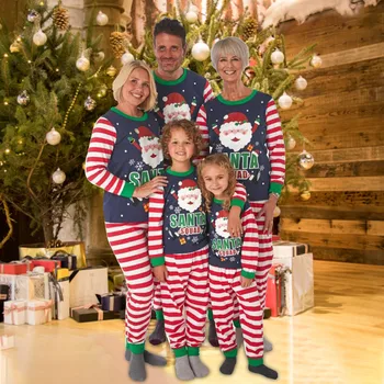 2gab Ziemassvētki Ģimenes Saskaņošanas Pidžamas Komplekti Pieaugušo Bērni Cute Karikatūra Izdrukāt Sleepwear Svītrainām Naktsveļu Apģērbs Ziemassvētku Puse Apģērbi