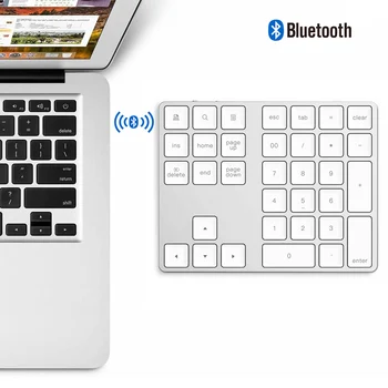 34 Atslēgas, Bezvadu Bluetooth Mini Ciparu Tastatūra Android Apple par MacBook DATORA Darbvirsmas Klēpjdatoru Alumīnija Sakausējuma Ciparu ~