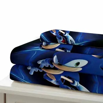 3D Anime Sonic Iespiesti Gultas Komplekts Karikatūra Sega sedz Komplekts Bērniem Dāvanas Sega ietver Mājas tekstils tekstila Gultas Set Queen Izmēra
