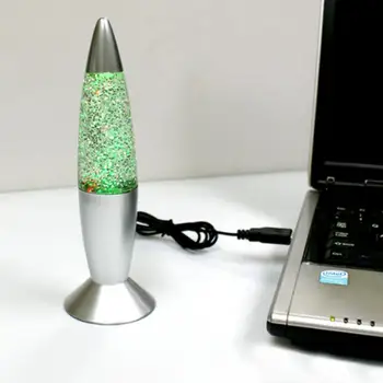 3D Raķešu Multi Krāsu Maiņa, Lavas Lampas RGB LED Mirdzums Puse Noskaņojumu Nakts Gaisma Ziemassvētku Dāvanu Gultas Nakts lampas