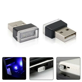 3PCS Mini Lampas Spuldzes Piederumi USB LED Auto salona Apgaismojuma Neona Atmosfērā Apkārtējās vides