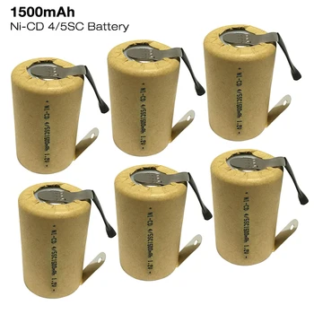 4/5SC Baterijas 1,2 V 1500mAh Ni-CD Uzlādējams SC Akumulatoru ar metināšanas cilnes bateriju Jauda Banka elektroinstrumenti Lāpu Akumulators