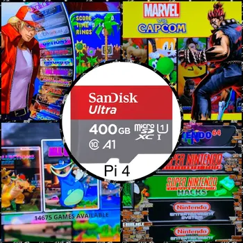 400GB Retropie 4.6 Sacensība Stacijas SD Karte - Aveņu Pi 4 3D Boxart Video Priekšskatīšana - 14,600+ Spēles 50 Sistēmu Plug&Start