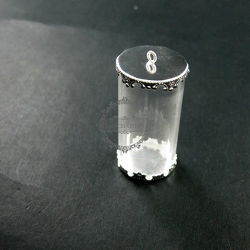 40x20mm apaļā stikla caurule, pudeles, sudraba bezel renes DIY vēlas flakons kulons šarmu DIY piegādes 1820167