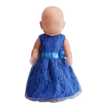 43 cm bērnu lelles kleita jaundzimušo Princess puse mežģīņu vakarkleita Bērnu rotaļlietas, drēbes fit Amerikāņu 18 collu Meitenes, lelle f130
