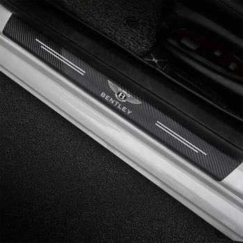 4gab Auto Pretnodiluma Plāksnes Durvju Sliekšņa Sliekšņa Uzlīmes Bentley Continental GT, kas Peld Stimulēt Bentayga Mulsan Auto Stils Logo Vāciņu