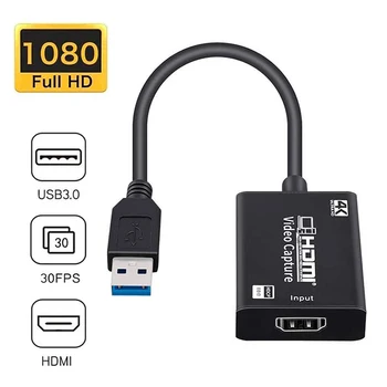 4K 60hz Loop Out HDMI-saderīgam Uztveršanas Kartes Audio Video Ieraksta Tiešraidi USB 2.0 3.0 Grabber par PS4 Spēle DVD Kameras