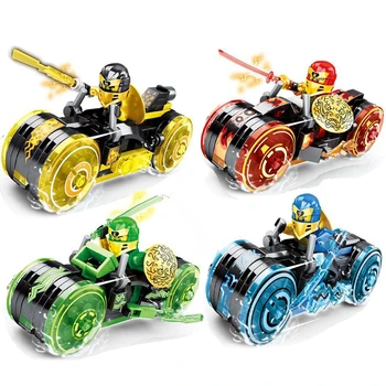 4Types Ninja Motoru Motociklu Modelis Skaitļi Celtniecības Bloki Bērnu Rotaļlietu Ķieģeļi Dāvanu Bērniem Zēni