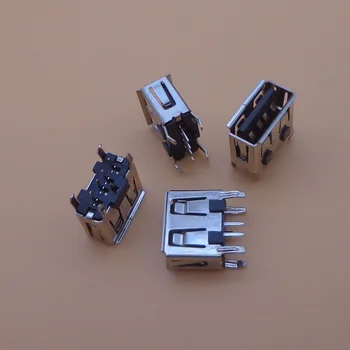 5-1000X klēpjdators mātesplatē 2.0 micro USB 4pin 4 pin DC Tipa Dzīvoklis Leņķi 180 Grādu Sieviešu PCB Savienotājs Ligzda Jack Plug melns