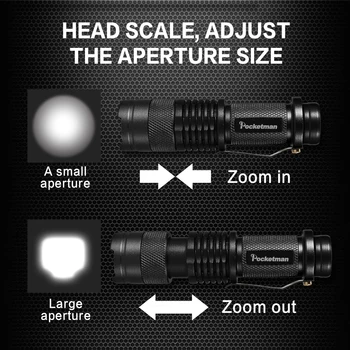 5 GAB. augstas kvalitātes Mini Black Taktiskais Lukturītis 3000LM LED Lukturīti, 3 Režīmi, Zoomable Lāpa Avārijas Tūrisma Pārgājieni