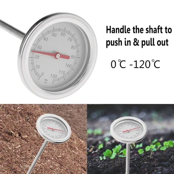 50cm Premium Nerūsējošā Tērauda, Komposta Augsnes Termometrs Dārzu, Piemājas 0℃-120℃