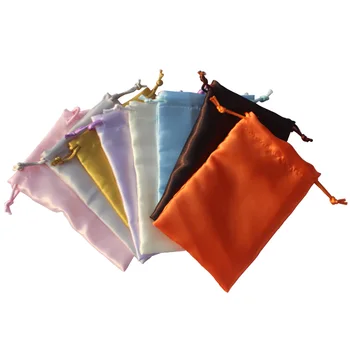 (50gab/daudz) mīksts satīna aukliņu soma dāvanu iesaiņojuma kāzu maisiņš daudz krāsu, pielāgot izmēra un logo