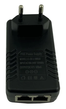 52V 0.5 A RJ45 PoE Switch Strāvas Lādētājs Adapteris-Inžektora elektrorozetes MUMS/ES Power Over Ethernet 10/100Mbps IP Kameras