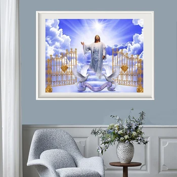 5D Diy Dimanta Krāsošana Reliģisko Jēzus Pilnu Apli Rhinestone Cross Stitch Mozaīkas Izšuvumi Reliģisko Priekšstatu Mājas Apdare