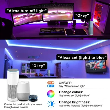 5M 10M 15M/ Smart Wifi LED Lentes Tuya Roll 5050 RGB Aptumšojami LED Lentes Darbu Ar Alexa, Google Home Smart Dzīves App Balss Vadība