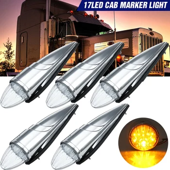 5X 17 LED Skaidrs, Universal Torpedo Kabīnes Jumta, Marķieris, Gaismas, Peterbilt Kravas automašīnas