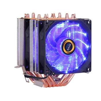 6 Heatpipes RGB CPU Cooler Radiatoru Klusums PWM 4PIN 130W TDP Intel 1150 1155 1156 1366 2011 X79 X99 AM2 AM3 AM4 Ventilador