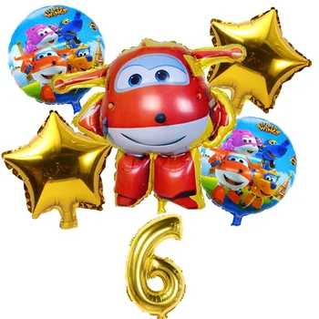 6Pcs 3D Super Spārniem Balonu Jett baloni Super Spārniem rotaļlietas, Dzimšanas dienas svinības 32 collu Numuru Rotājumus bērniem, rotaļlietas, Baloni, piederumi