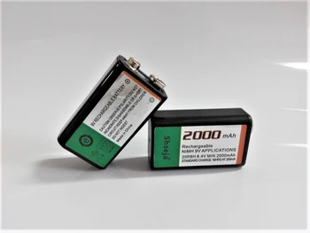 6pcs/daudz SHSEJA 2000mAh 9V akumulators 9V NiMH akumulatoru metāla detektori instrumenti bezmaksas piegāde