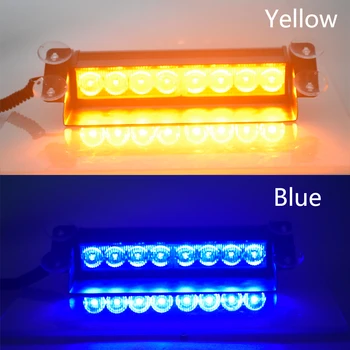 8 LED Sarkana/Zila Dzeltena Zila Automašīna Policijas Strobe Flash Gaismas Svītra Avārijas Brīdināšanas 3 Mirgojošs Miglas lukturis 3 Stils