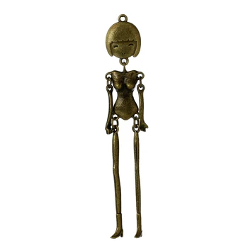 8SEASONS Ķermeņa DIY Rotaļlietas Lelle, Padarot Šarmu, Kuloni Cilvēku Femal Skelets Antīkas Bronzas 10.4 cm x1.8cm-10.2 cm x1.8cm,3 Gab